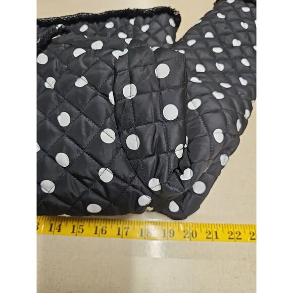 Crown & Ivy Puffer Jacket Womens Size Small Polka Dot Fringe Trim Cropped Modern - Picture 6 of 8